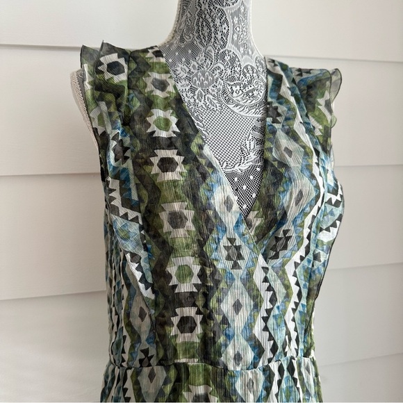 Altuzarra Silk Geometric Design Midi Dress size 44 - Picture 2 of 10